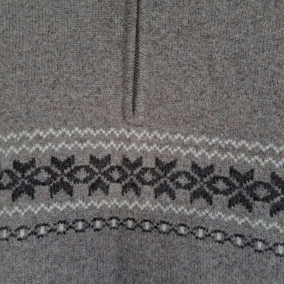 J.Crew Men's L Brown 100% Lambs Wool 1/4 Zip Long Sleeve Turtleneck Sweater - Picture 7 of 8